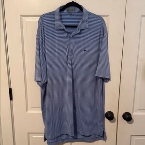 Peter Millar Light Blue Striped Polo